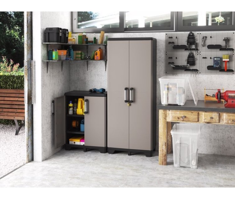 Pro Tall Cabinet 68x39x173cm grey/black