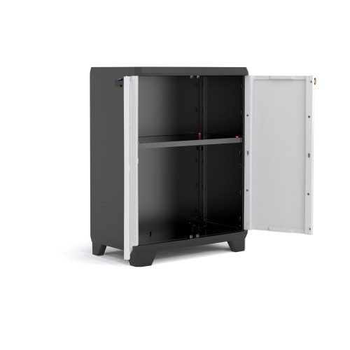 Spintelė Linear Base Cabinet, juoda/balta