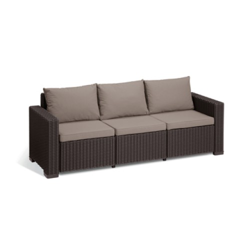 Dārza dīvāns trīsvietīgs California 3 Seater Sofa brūns Dārza dīvāns trīsvietīgs California 3 Seater Sofa brūns