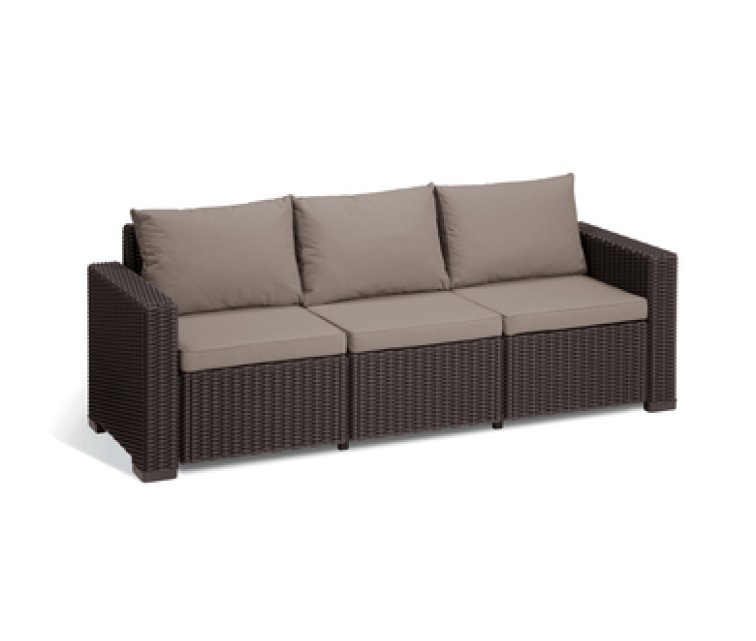 Garden sofa California 3 Seater Sofa brown