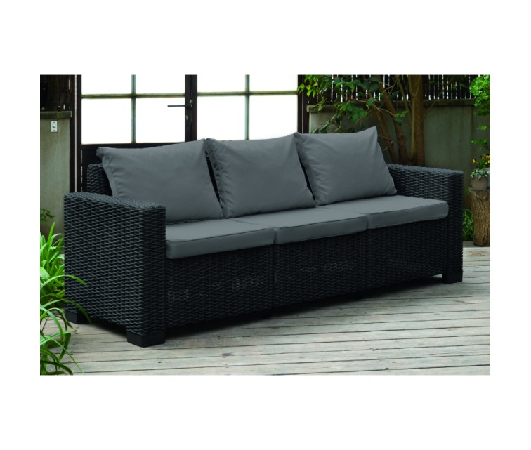 Садовый диван трехместный California 3 Seater Sofa серый