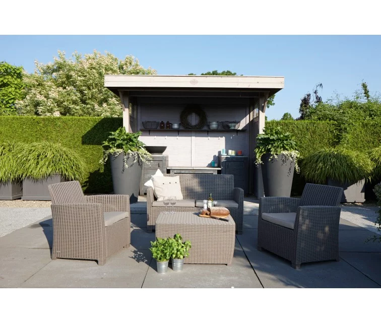Garden furniture set Mia Set with cushion box beige Garden furniture set Mia Set with cushion box beige