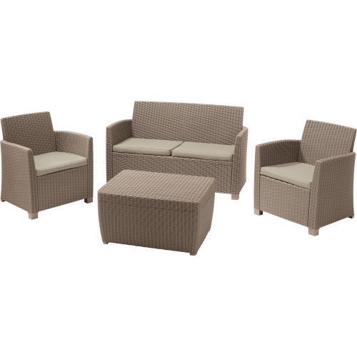Garden furniture set Mia Set with cushion box beige Garden furniture set Mia Set with cushion box beige