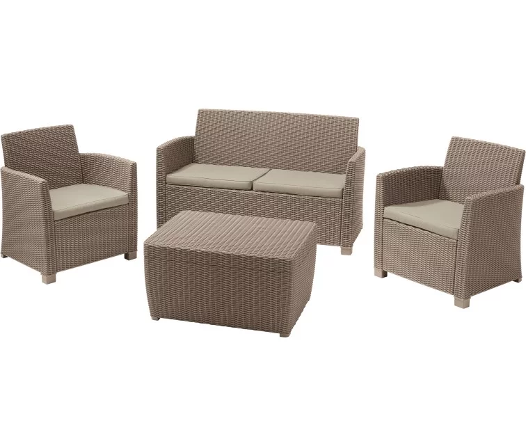 Garden furniture set Mia Set with cushion box beige Garden furniture set Mia Set with cushion box beige