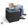 Garden chair/storage box Cube with cushion grey