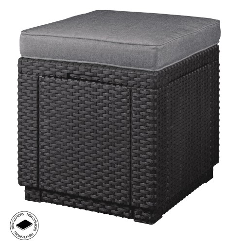 Dārza krēsls/uzglabāšanas kaste Cube ar spilvenu pelēks Dārza krēsls/uzglabāšanas kaste Cube ar spilvenu pelēks