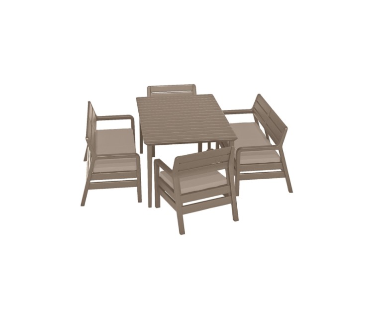 Garden furniture set Delano Set with Lima 160 table beige