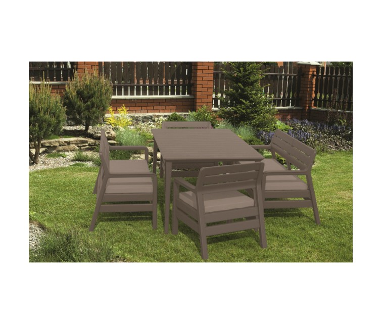 Garden furniture set Delano Set with Lima 160 table beige