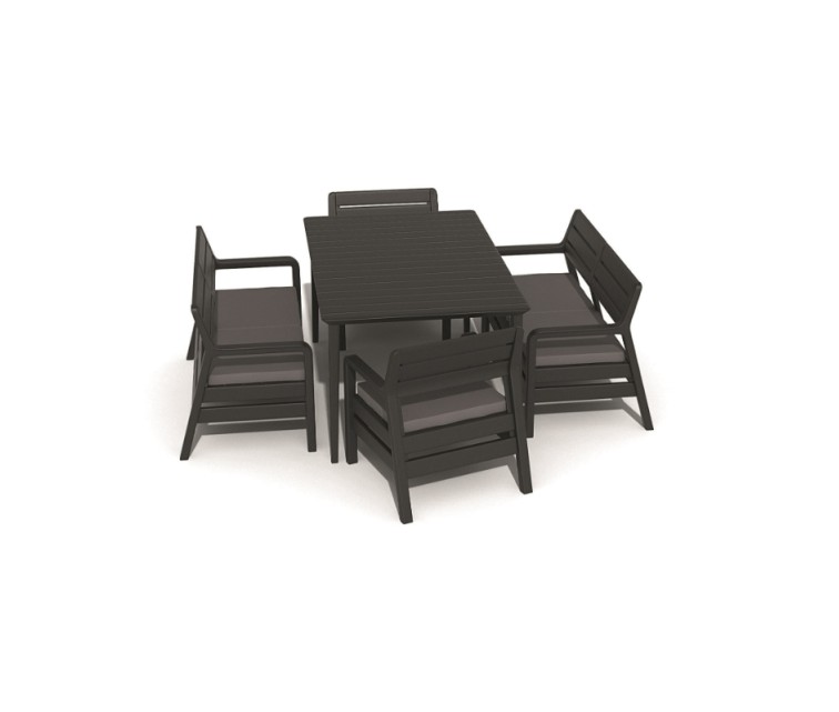 Garden furniture set Delano Set with Lima 160 table grey