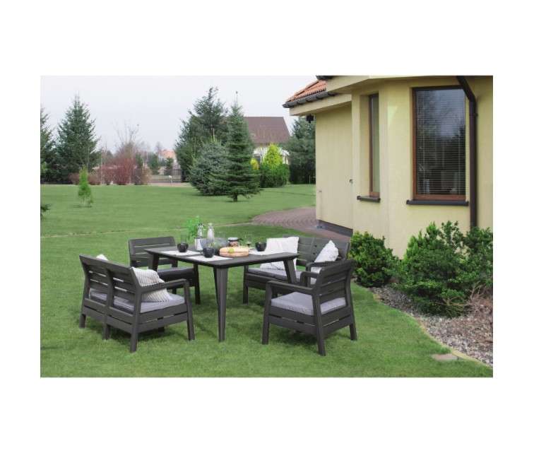 Garden furniture set Delano Set with Lima 160 table grey