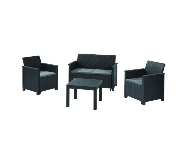 Dārza mēbeļu komplekts Elodie 2 Seater Sofa Set ar galdiņu Classic pelēks