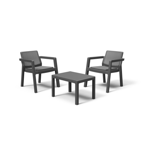 Garden furniture set Emily Balcony Set with cushions grey Garden furniture set Emily Balcony Set with cushions grey