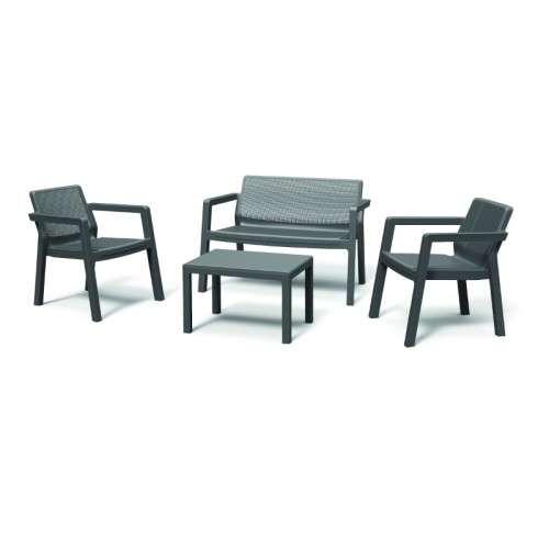 Dārza mēbeļu komplekts Emily Patio Set ar spilveniem pelēks/gaiši pelēks Dārza mēbeļu komplekts Emily Patio Set ar spilveniem pelēks/gaiši pelēks