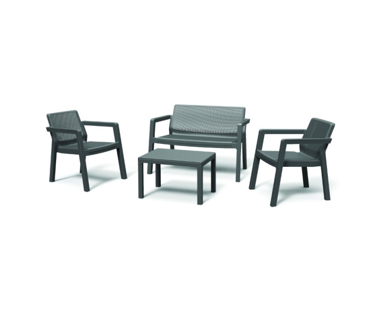 Garden furniture set Emily Patio Set with cushions grey/light grey