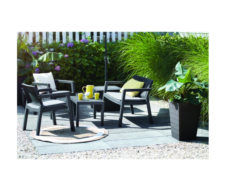 Garden furniture set Emily Patio Set with cushions grey/light grey