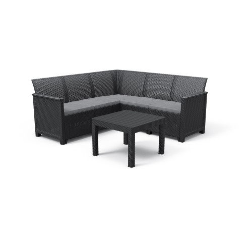 Garden furniture set Elodie 5 Seater Corner with table Classic grey Garden furniture set Elodie 5 Seater Corner with table Classic grey