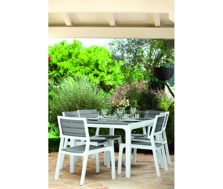 Garden table Harmony white/light grey