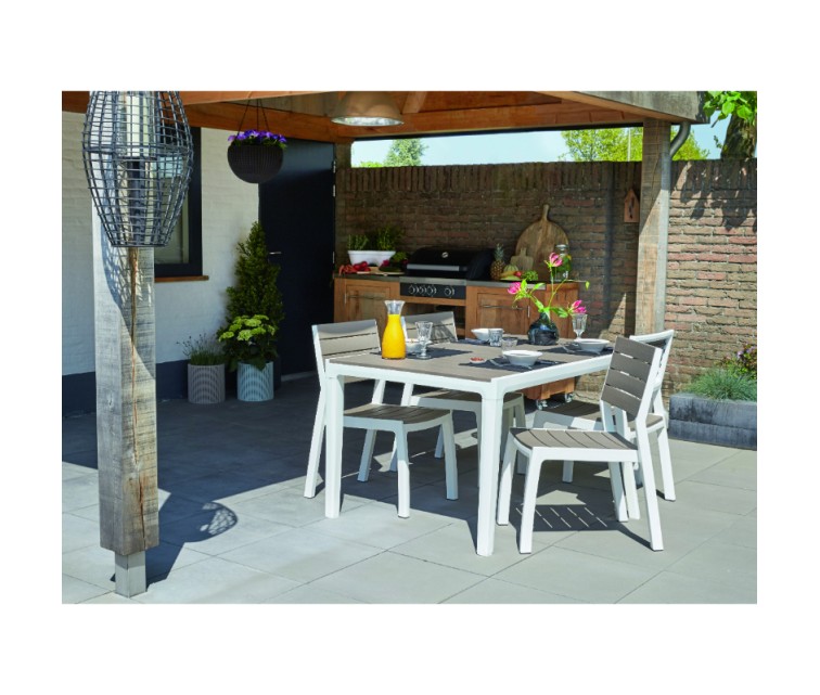 Garden table Harmony white/light grey