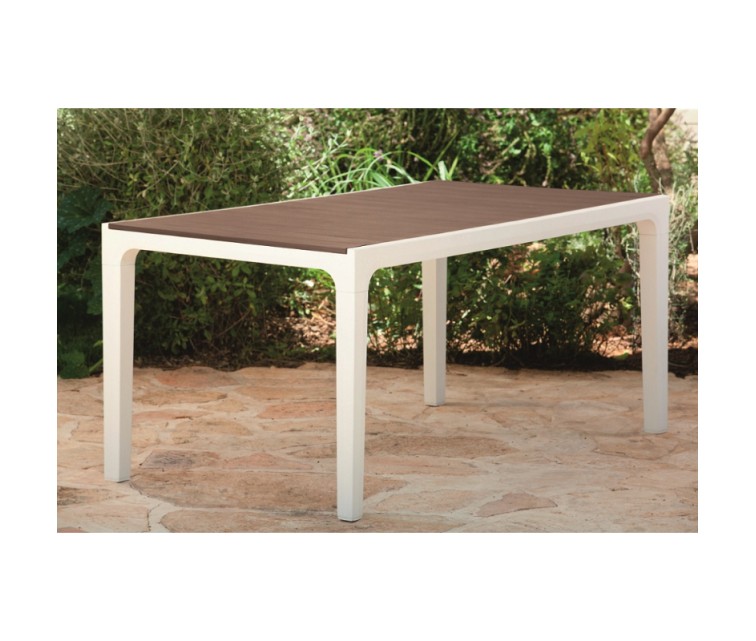 Garden table Harmony white/beige