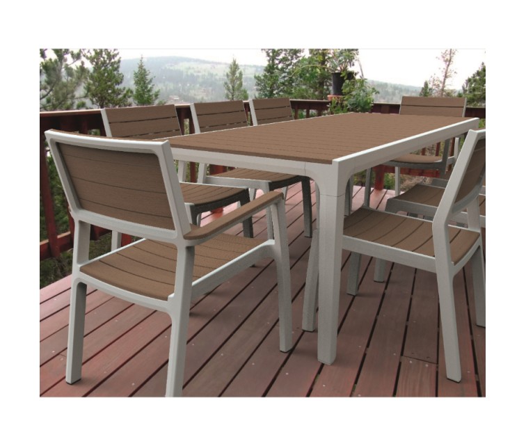 Garden table Harmony white/beige