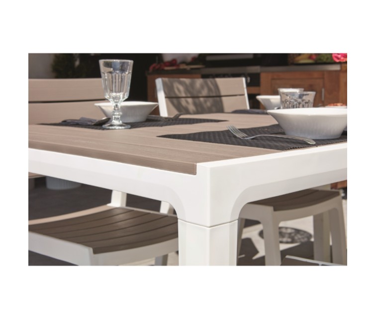 Garden table Harmony white/beige