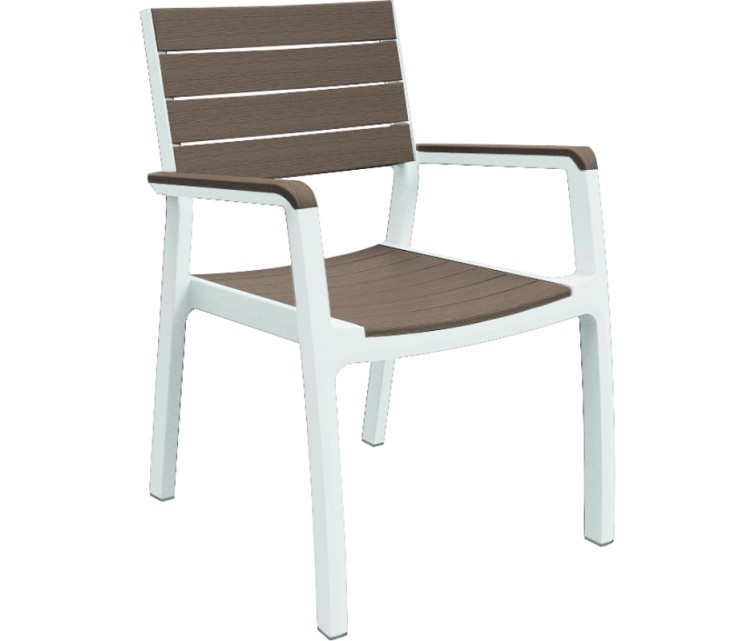 Dārza krēsls Harmony Armchair balts/bēšīgi brūns