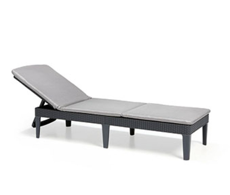 Jaipur sun lounger with cushion grey