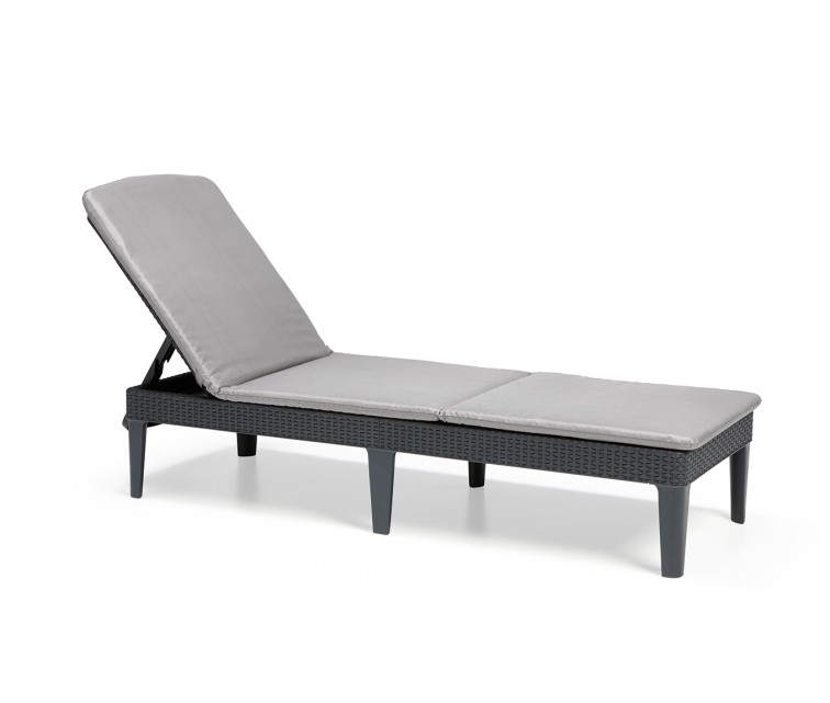 Jaipur sun lounger with cushion grey