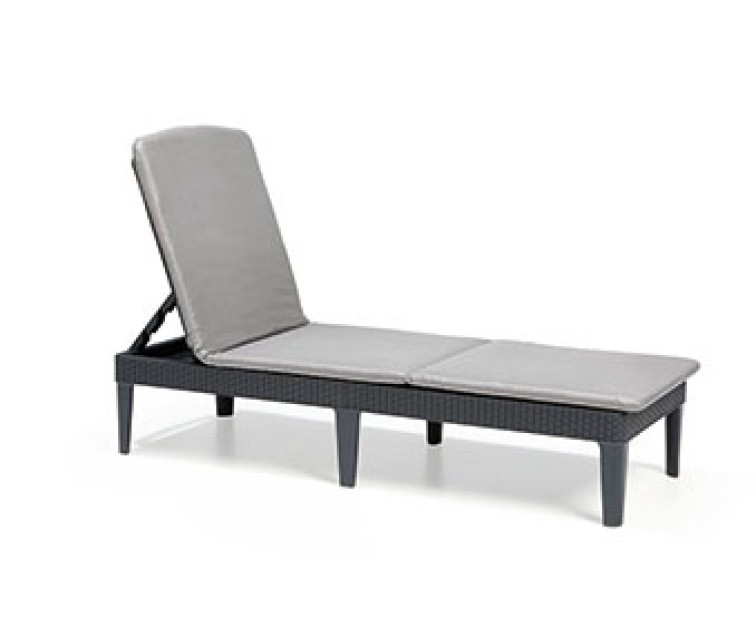 Jaipur sun lounger with cushion grey