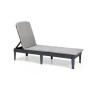 Jaipur sun lounger with cushion grey