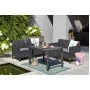 Садовый стол Lyon Rattan Table коричневый Садовый стол Lyon Rattan Table коричневый
