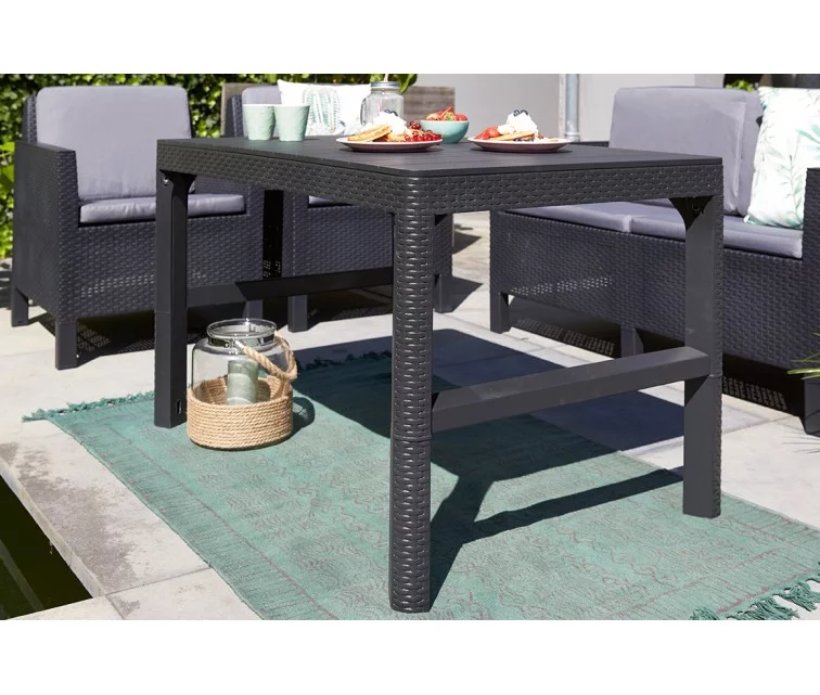 Садовый стол Lyon Rattan Table коричневый Садовый стол Lyon Rattan Table коричневый