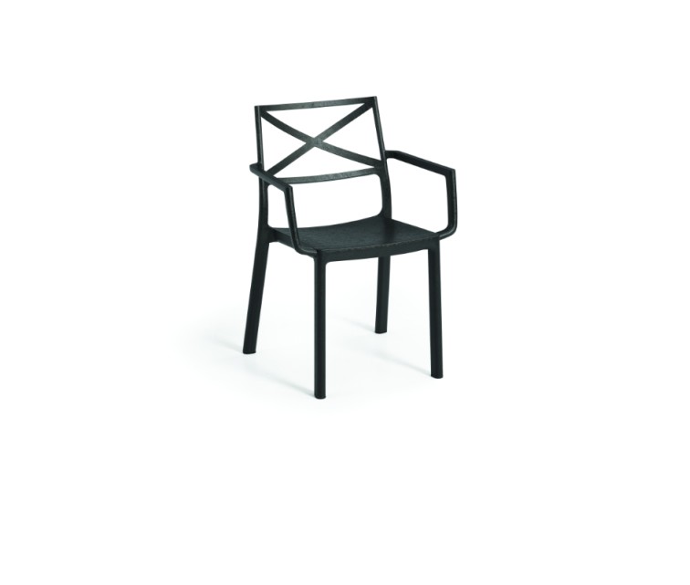 Metalix Armrest garden chair in black cast iron