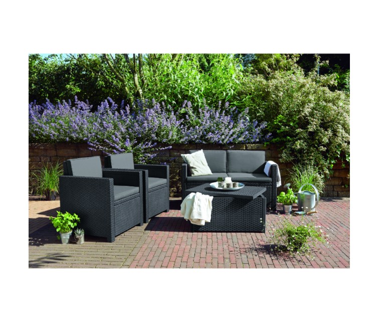 Garden furniture set Monaco Set with table/storage box grey
