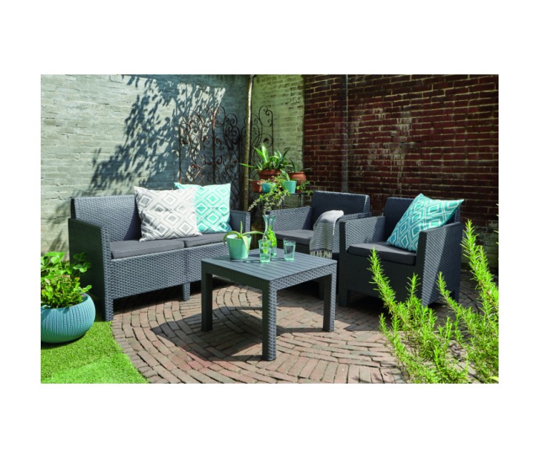 Garden furniture set Orlando Set with small table grey