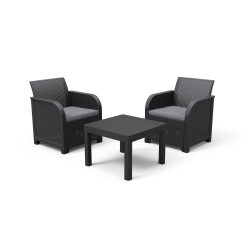 Dārza mēbeļu komplekts Rosalie Balcony Set ar galdiņu Classic pelēks Dārza mēbeļu komplekts Rosalie Balcony Set ar galdiņu Classic pelēks