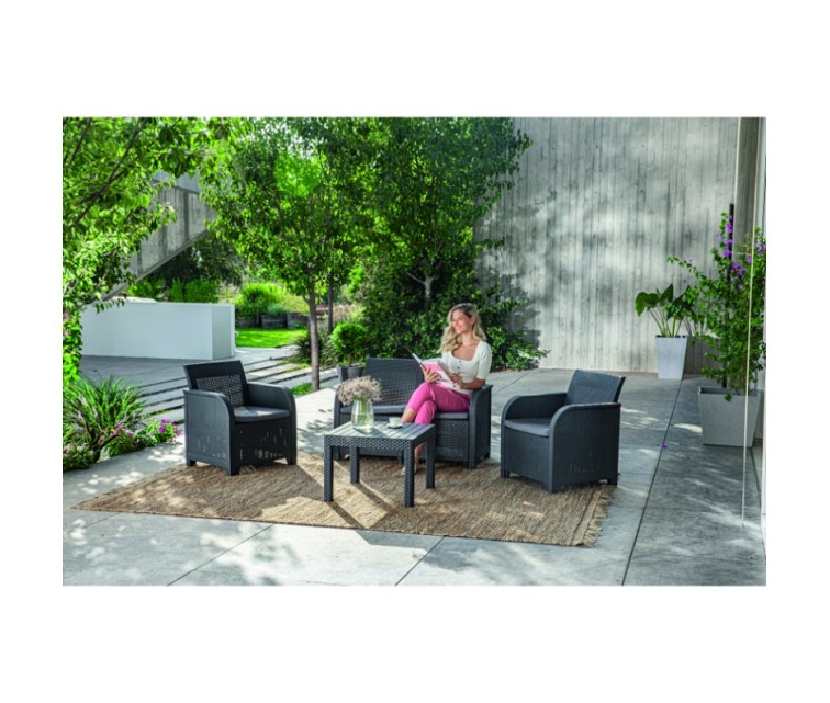 Garden furniture set Rosalie Set with table Classic grey