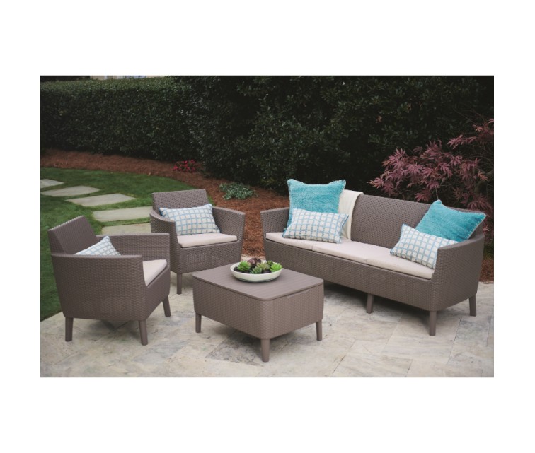 Garden furniture set Salemo 3 Seater Set beige