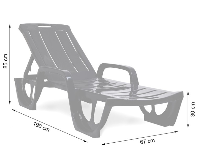 Sun lounger Florida grey