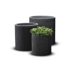 Набор цветочных горшков Cylinder Planters S+M+L серый