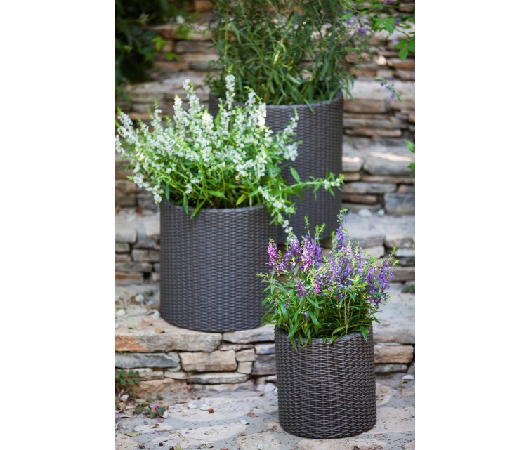 Flower pot set Cylinder Planters S+M+L grey