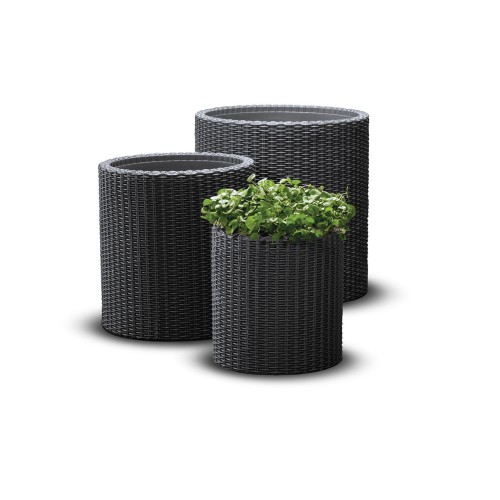 Puķu podu komplekts Cylinder Planters S+M+L pelēks Puķu podu komplekts Cylinder Planters S+M+L pelēks