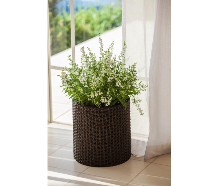 Flower pot set Cylinder Planters S+M+L brown