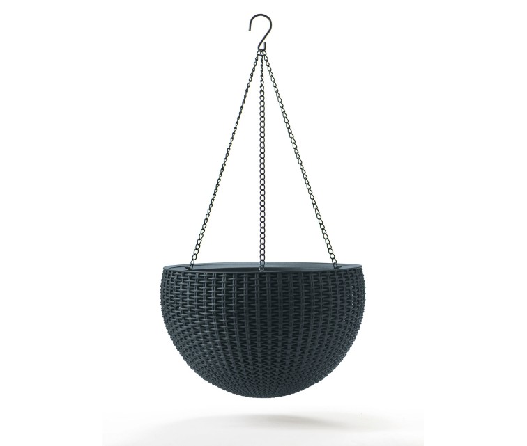 Горшок для цветов подвесной Hanging Sphere Planter серый