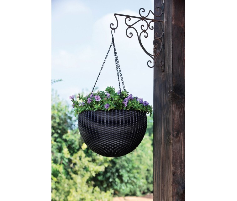 Горшок для цветов подвесной Hanging Sphere Planter коричневый