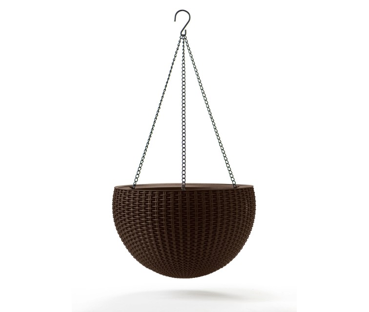 Горшок для цветов подвесной Hanging Sphere Planter коричневый