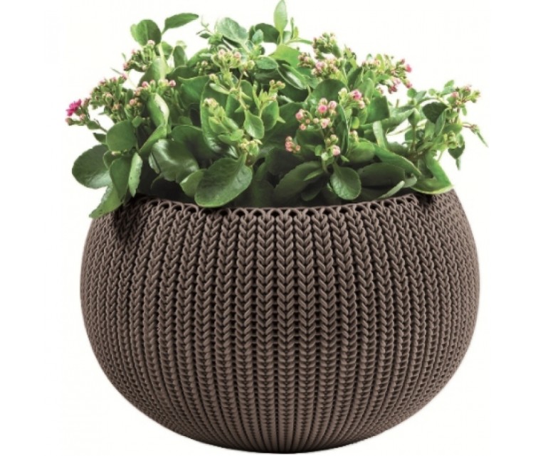 Flowerpot Cozy M With Hanging Set brown