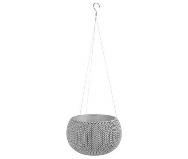 Flowerpot Cozy S With Hanging Set light grey