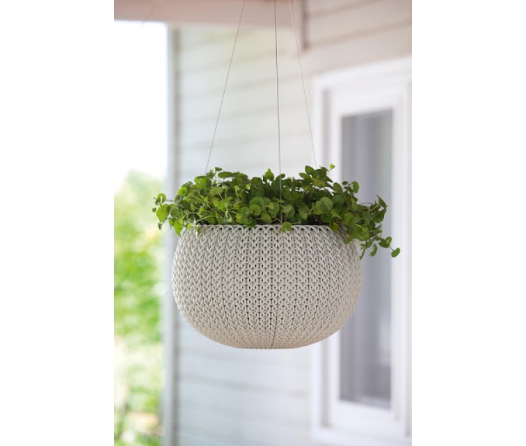 Flowerpot Cozy S With Hanging Set light grey