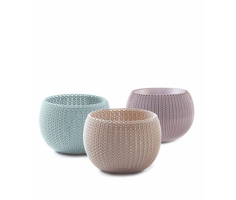 Flower pot set Cozies Trio purple/beige/light blue